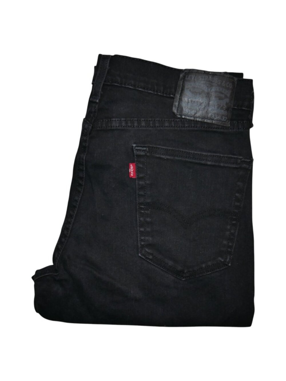 Levis 514 Stretch Jeans Men's Size 33x32 Black Wash Regular Fit Straight Leg